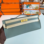 HM Kelly Cut 31 Ash Grey Epsom Leather Gold Hardware 229038