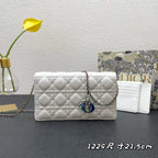 CARO SLIM POUCH 21 BAG IN WHITE CALFSKIN