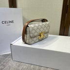 classic triomohe 20 white triomphe canvas brown calfskin
