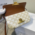 classic triomohe 20 white triomphe canvas brown calfskin