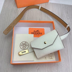 hm kelly belt 18mm with pocket white calfskin gold buckle