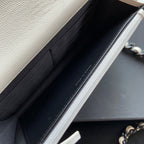 CC Classic Woc 20cm White Grained Calfskin Black Hardware