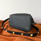Valentino Spring and Summer 35 Tote Bag Black Raffia 552573