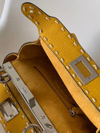 Peekaboo Mini Selleria Bag 23cm yellow leather shw with 220 hand-sewn stitches