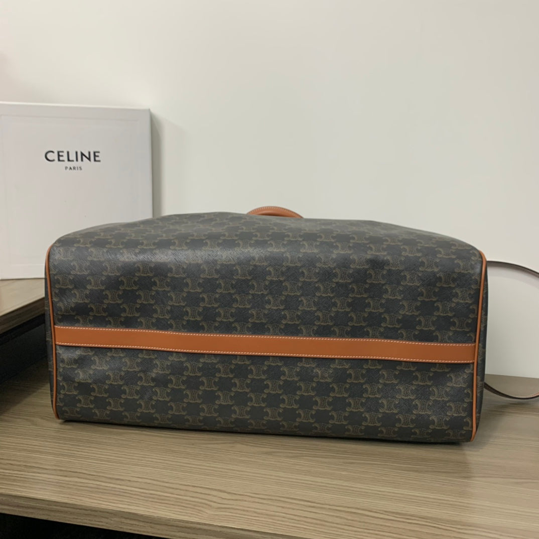 TRAVEL BAG 50 IN BLACK TRIOMPHE CANVAS WITH CAT PRINT