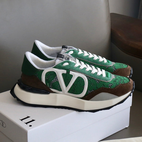 VT Lace Sneaker Green Brown Suede Leather