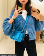 LOE GOYA BAG 18 IN COBALT BLUE SILK CALFSKIN