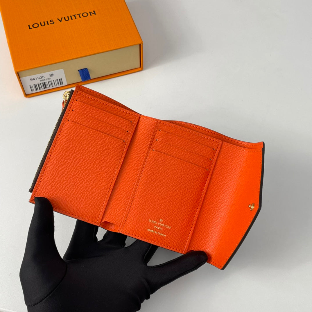 LV M41938 Victorine Wallet Brown Orange Monogram Canvas 221669