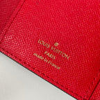 LV N41659 Cardboard Victorine Wallet Brown Red Monogram Canvas 221676