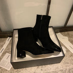 CC Ankle Boots 50mm Black Suede And Glossy Lambskin 940056