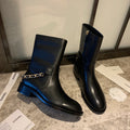 CC Short Boots 35mm In Black With Chain Cowhide  940089