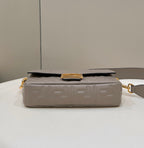 BAGUETTE WITH FF MOTIF 27 IN PINE CONE SOFT LAMBSKIN GOLD HARDWARE