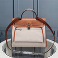 HM HERBAG ZIP 31 CIDER AND CREAMY WHITE CALFSKIN