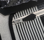 HM HERBAG ZIP 31 BLACK AND WHITE LINE MOTIF CANVAS