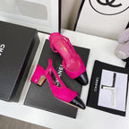 CC Slingback 60mm Dark Pink Lambskin And Horsehair