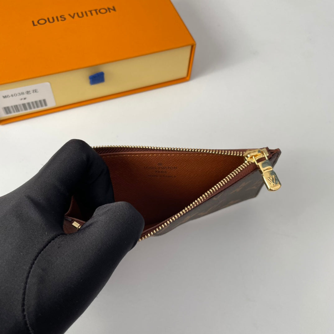 LV M64038 Coin Card Holder Brown Monogram Canvas 221506