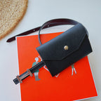 focus belt 13mm with kelly pocket black epsom silver buckle