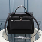 HM HERBAG ZIP 31 BLACK CALFSKIN