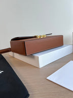 BOX TRIPHOME 22 CINNAMON BROWN CALFSKIN BAG