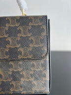BOX TRIPHOME 22 BLACK PATTERN CALFSKIN BAG