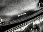 CRUSH SMALL CHAIN BAG 25 IN BLACK QUILTED CRUSHED CALFSKIN BLACK HARDWARE
