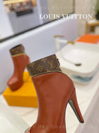 LV Afterglow Boot 10.5 Brown Cowhide Monogram Canvas