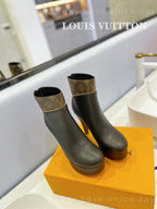 LV Afterglow Boot 10.5 Black Cowhide Monogram Canvas