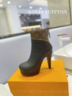 LV Afterglow Boot 10.5 Black Cowhide Monogram Canvas
