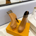 LV Afterglow Boot 10.5 Light Brown Cowhide Monogram Canvas