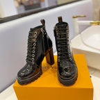 LV Star Trail Ankle Boot 9.5cm Black Patent Leather 573987