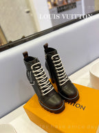 LV Star Trail Ankle Boot With Logo Embroidery 9.5cm Black Cowhide