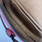 Mini Gate Dual bag in soft calfskin and jacquard pink smooth caflskin