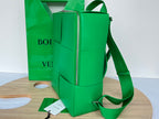 WOVEN BACKPACK 34 IN EMERALD GREEN LAMBSKIN