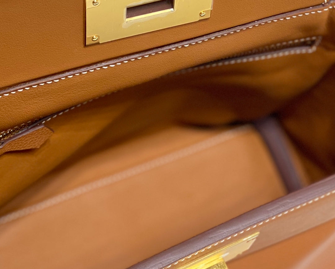 HM Mini 24 Sur 24 Bag 21cm Gold Swift Cowhide Gold Hardware 250264