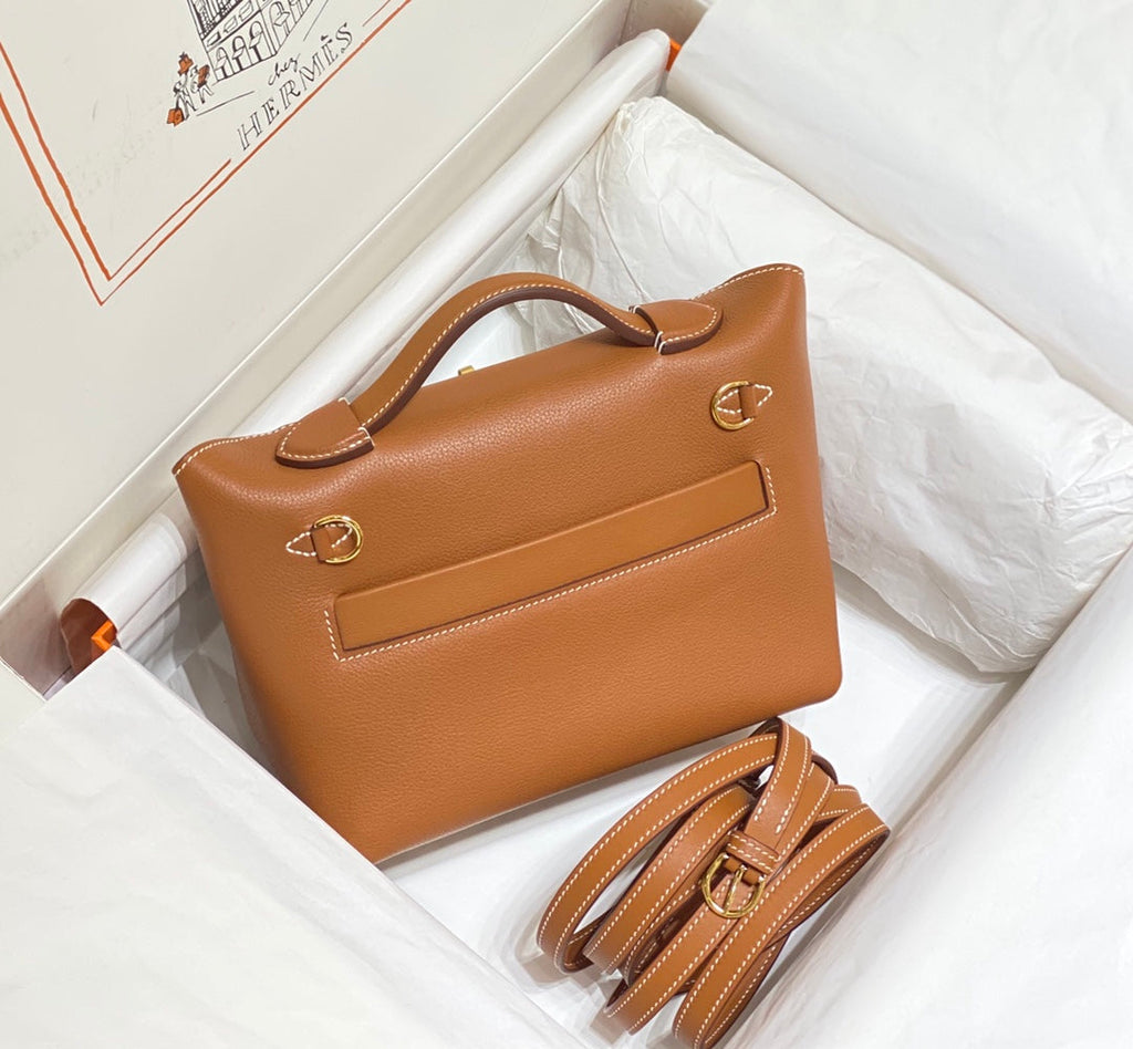 HM Mini 24 Sur 24 Bag 21cm Gold Swift Cowhide Gold Hardware 250264