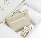 HM Mini 24 Sur 24 Bag 21cm White Swift Cowhide Gold Hardware 250270