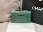 flap bag mini 20cm dark blue green caviar silver hardware