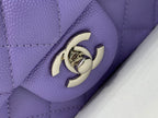 flap bag mini 20cm purple caviar silver hardware