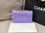 flap bag mini 20cm purple caviar gold hardware