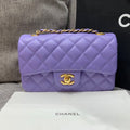 flap bag mini 20cm purple caviar gold hardware