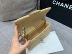 flap bag mini 20cm beige caviar silver hardware