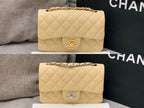 flap bag mini 20cm beige caviar silver hardware
