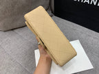 flap bag mini 20cm beige caviar silver hardware