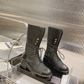 CC High Boots 45mm Black Denim Fabric And Quilted Cowhide