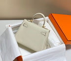 HM Mini Kelly 20cm Cream Togo Leather Gold Hardware