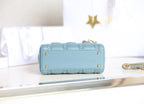 LADY 17 IN SKY BLUE LAMBSKIN WITH CANNAGE PATTERN