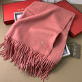 LP Grande Unita Scarf 200 CM In Salmon Pink Wool Cashmere 378393