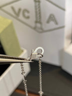 VCA Clover    Turquoise Sliver 1 Diamond Necklace