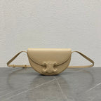 Celine Besace Cuir Bag Triomphe Beige Calfskin