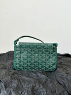 PLUMET POCKET WALLET 20 IN GREEN GOYARDINE CANVAS AND LAMBSKIN TRIM